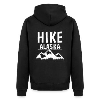 Wanderungen In Alaska Wanderung Wanderer Wandern - Unisex Premium Bio Zip Hoodie - Schwarz - Hinten - Nico (187cm)