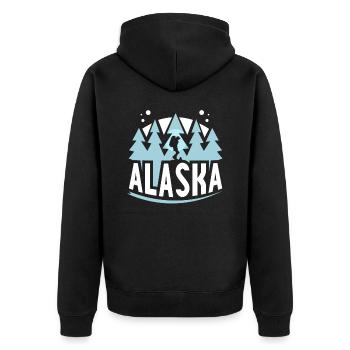 Alaska Randonnée Nature Randonnée Randonneurs - Veste à capuche bio Premium Unisexe - noir - Dos - Nico (187cm)