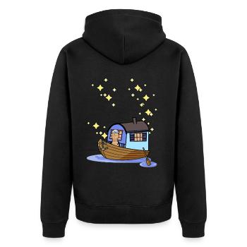 Ahoi Bateau à rames Bateau à aubes Voilier Maritime - Veste à capuche bio Premium Unisexe - noir - Dos - Nico (187cm)