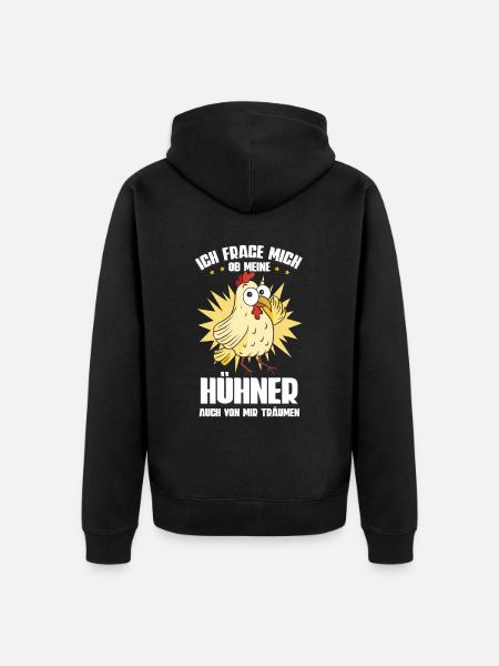 Huhn Hühner - Unisex Premium Bio Zip Hoodie - Schwarz