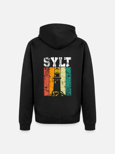 Sylt Leuchtturm - Unisex Premium Bio Zip Hoodie - Schwarz