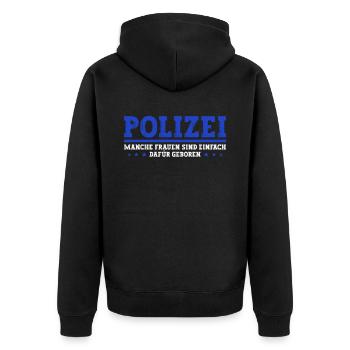 Polizist Polizei Frauen - Unisex Premium Bio Zip Hoodie - Schwarz - Hinten - Nico (187cm)