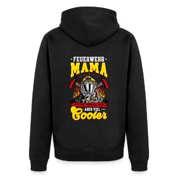 Feuerwehrfrauen Feuerwehrfrau - Unisex Premium Bio Zip Hoodie - Schwarz - Hinten - Nico (187cm)