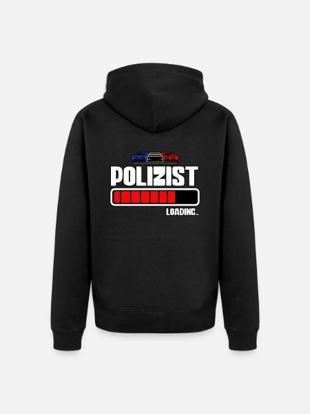 Polizist Loading Polizei - Unisex Premium Bio Zip Hoodie - Schwarz