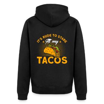 Taco Tacos Mexicain Fast Food Cadeau - Veste à capuche bio Premium Unisexe - noir - Dos - Nico (187cm)