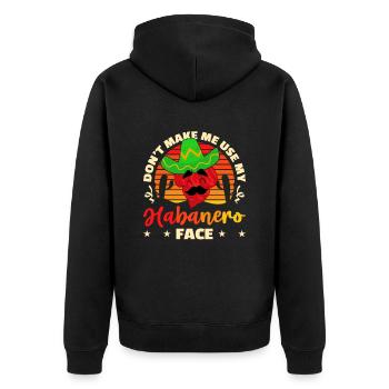 Mexikanisches Essen Habanero-Chili-Liebhaber - Unisex Premium Bio Zip Hoodie - Schwarz - Hinten - Nico (187cm)