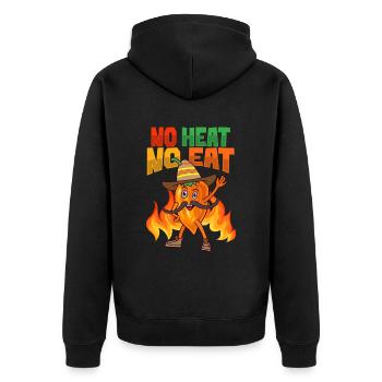 Mexikanisches Food Habanero-Chili-Liebhaber - Unisex Premium Bio Zip Hoodie - Schwarz - Hinten - Nico (187cm)