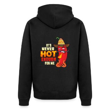 Mexikanisches Food Habanero-Chili-Liebhaber - Unisex Premium Bio Zip Hoodie - Schwarz - Hinten - Nico (187cm)