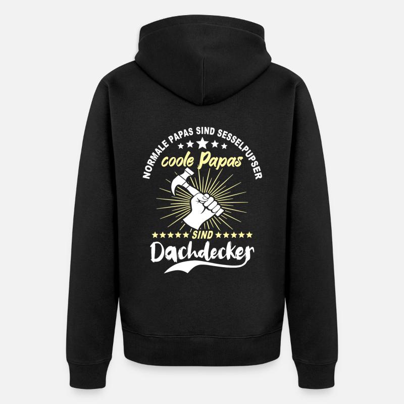 Papa Dachdecker Vater Dachdecken - Unisex Premium Bio Zip Hoodie - Schwarz