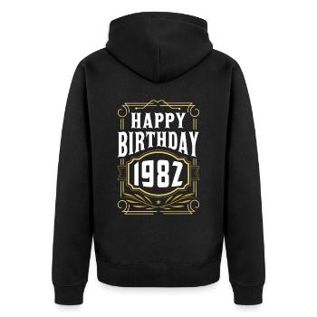 1982 Fête d’anniversaire Vieille année de construction - Veste à capuche bio Premium Unisexe - noir - Dos - Nico (187cm)