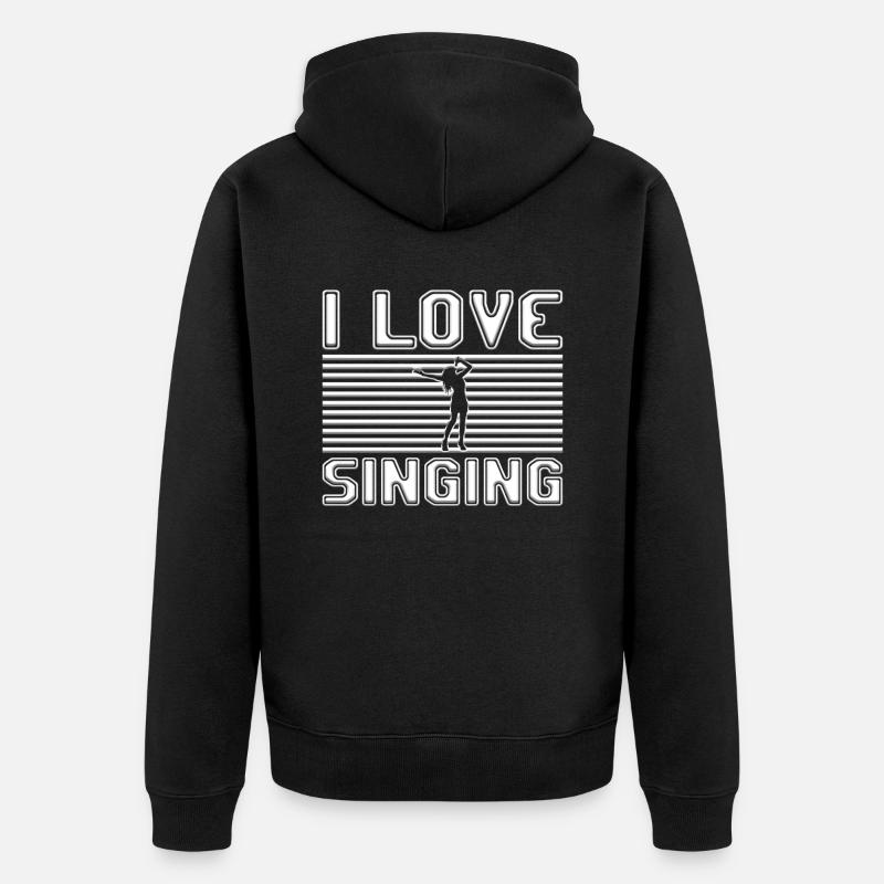 J’adore chanter - Veste à capuche bio Premium Unisexe - noir