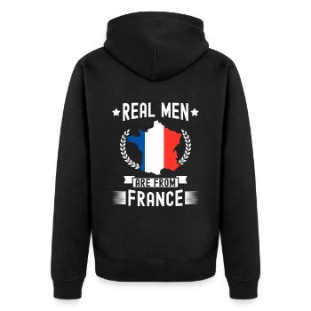 France - Veste à capuche bio Premium Unisexe - noir - Dos - Nico (187cm)