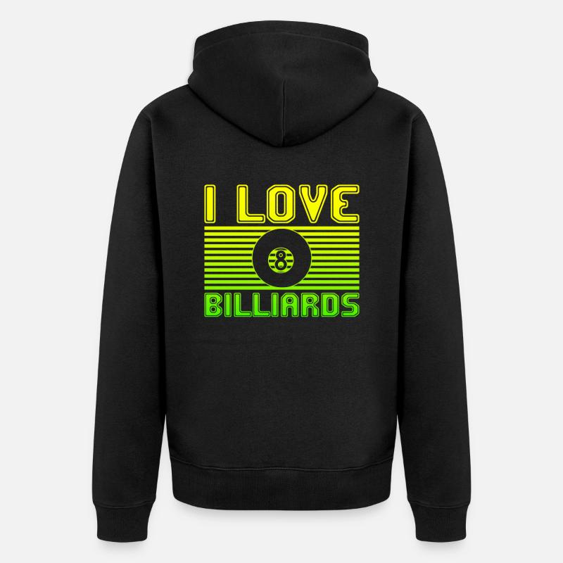 J’adore le billard - Veste à capuche bio Premium Unisexe - noir
