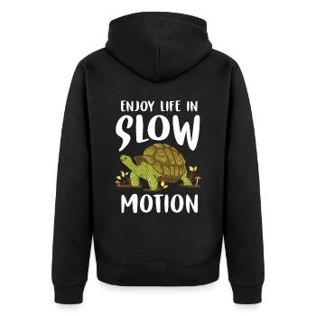 Turtle Relaxed Chill Sea Ocean Beach - Unisex Premium Organic Zip Hoodie - black - Back - Nico (187cm)