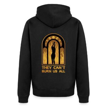 They Can't Burn Us All Wicca Gift - Unisex Premium Organic Zip Hoodie - black - Back - Nico (187cm)