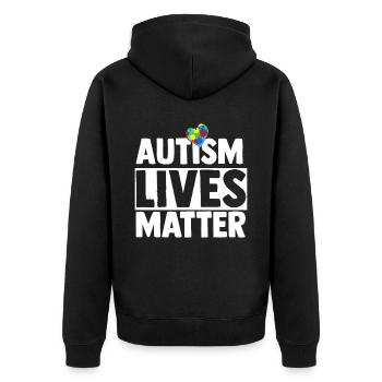 Autism Gift Autistic Asperger ADHD Autism - Unisex Premium Organic Zip Hoodie - black - Back - Nico (187cm)