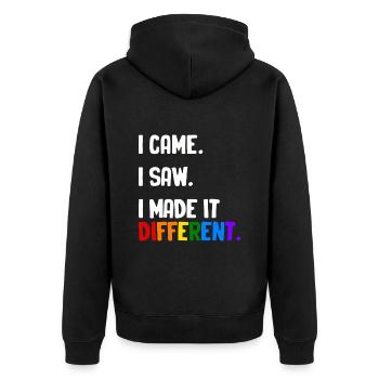 Autistic Autism Autism Awareness Day Asperger's Child - Unisex Premium Organic Zip Hoodie - black - Back - Nico (187cm)