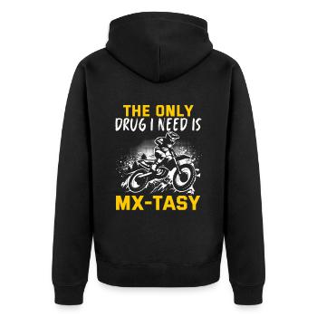Cadeau Motocross pour Enduro Supermoto Dirt Bike - Veste à capuche bio Premium Unisexe - noir - Dos - Nico (187cm)