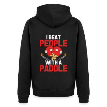 Table Tennis Table Tennis Player Gift Ping Pong - Unisex Premium Organic Zip Hoodie - black - Back - Nico (187cm)