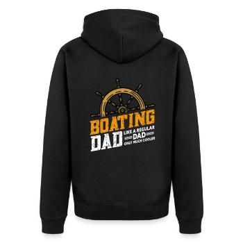Boat Captain Boater Boat Captain Boat Shirt - Unisex Premium Organic Zip Hoodie - black - Back - Nico (187cm)