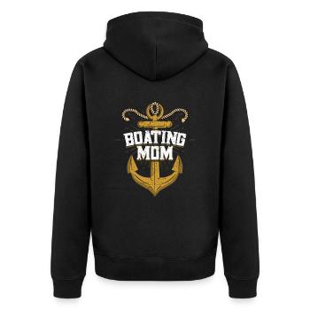 Boat Captain Boater Boat Captain Boat Shirt - Unisex Premium Organic Zip Hoodie - black - Back - Nico (187cm)