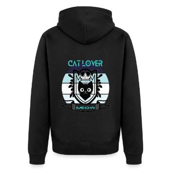 Cat Cats Cat Lover Pet - Unisex Premium Organic Zip Hoodie - black - Back - Nico (187cm)
