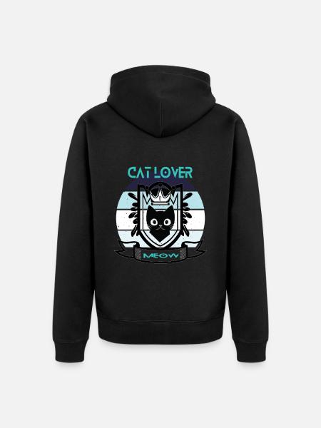 Cat Cats Cat Lover Pet - Unisex Premium Organic Zip Hoodie - black