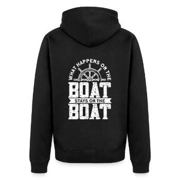 Boat Captain Boater Boat Captain Boat Shirt - Unisex Premium Organic Zip Hoodie - black - Back - Nico (187cm)