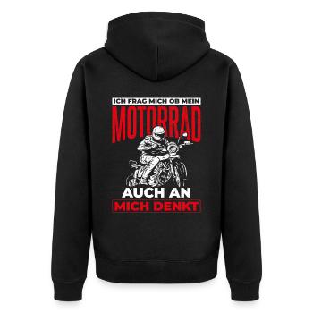 Motorrad Biker Motorradfahrer Spruch Motorrad Gesc - Unisex Premium Bio Zip Hoodie - Schwarz - Hinten - Nico (187cm)