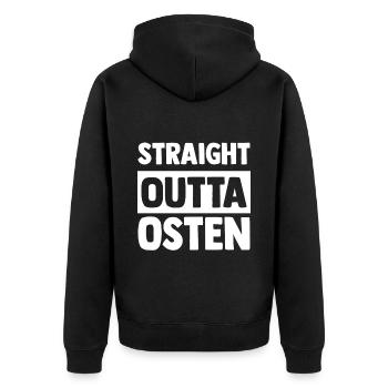Ossi Gift East Germany NVA Germania East - Unisex Premium Organic Zip Hoodie - black - Back - Nico (187cm)