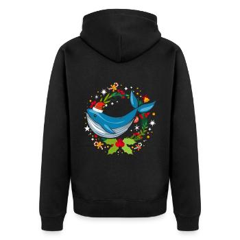 Alaska Geschenk Kinder Herren Damen USA Natur Eis - Unisex Premium Bio Zip Hoodie - Schwarz - Hinten - Nico (187cm)