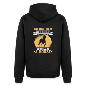 Design équestre et équestre pour les amoureux des chevaux - Veste à capuche bio Premium Unisexe - noir - Dos - Nico (187cm)