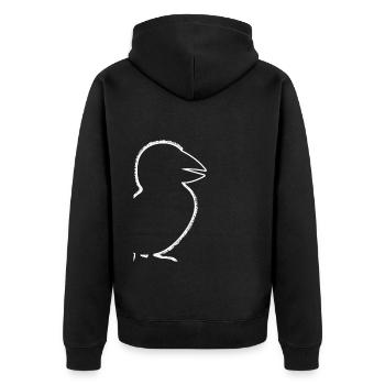 Puffin Outline Puffin puffins - Unisex Premium Organic Zip Hoodie - black - Back - Nico (187cm)