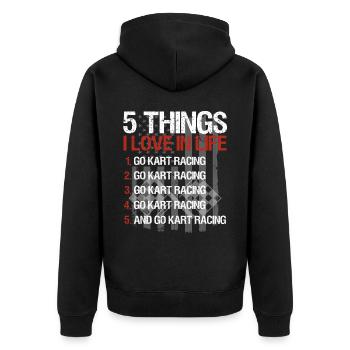 Kartsport Kart Driver Go Kart Gift Idea - Unisex Premium Organic Zip Hoodie - black - Back - Nico (187cm)