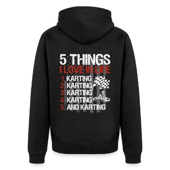Kartsport Kart Driver Go Kart Gift Idea - Unisex Premium Organic Zip Hoodie - black - Back - Nico (187cm)