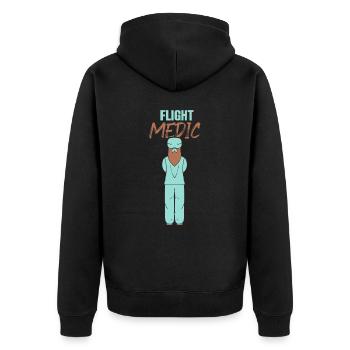 Flight Physician Profession Flight Doctor Flight Nurse - Unisex Premium Organic Zip Hoodie - black - Back - Nico (187cm)