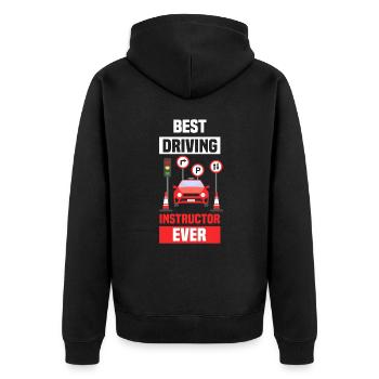 Bester Fahrlehrer Aller Zeiten Beruf Fahrschule - Unisex Premium Bio Zip Hoodie - Schwarz - Hinten - Nico (187cm)