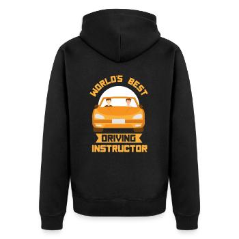 Der Beste Fahrlehrer Der Welt Beruf Fahrschule - Unisex Premium Bio Zip Hoodie - Schwarz - Hinten - Nico (187cm)