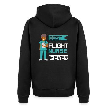 Best Flight Nurse Ever Profession Flight Doctor - Unisex Premium Organic Zip Hoodie - black - Back - Nico (187cm)