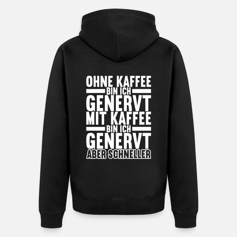 Kaffee Kaffeetrinker Büro - Unisex Premium Bio Zip Hoodie - Schwarz