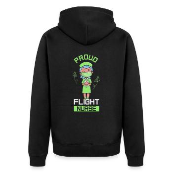 Stolze Flight Nurse Flugkrankenschwester Beruf - Unisex Premium Bio Zip Hoodie - Schwarz - Hinten - Nico (187cm)