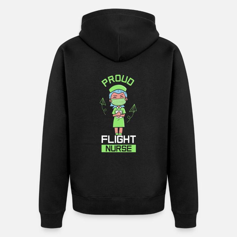 Stolze Flight Nurse Flugkrankenschwester Beruf - Unisex Premium Bio Zip Hoodie - Schwarz