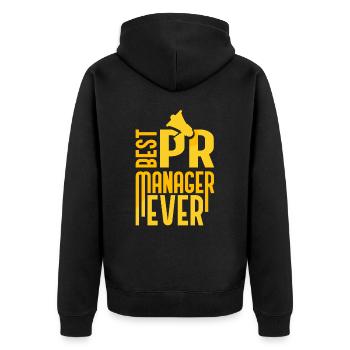 Bester Pr Manager Überhaupt Public Relations Beruf - Unisex Premium Bio Zip Hoodie - Schwarz - Hinten - Nico (187cm)