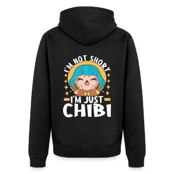 Anime Chibi Girl - Unisex Premium Organic Zip Hoodie - black - Back - Nico (187cm)