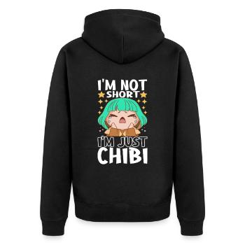 Anime Chibi Girl - Unisex Premium Organic Zip Hoodie - black - Back - Nico (187cm)