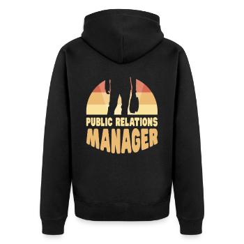 Manager for Public Relations Job PR Profession - Unisex Premium Organic Zip Hoodie - black - Back - Nico (187cm)