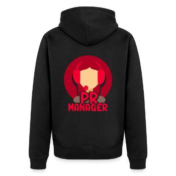 Pr Manager Job Beruf Public Relations - Unisex Premium Bio Zip Hoodie - Schwarz - Hinten - Nico (187cm)