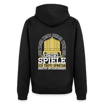 Orgel Organist - Unisex Premium Bio Zip Hoodie - Schwarz - Hinten - Nico (187cm)