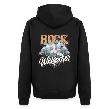 Rock Whisperer Geology Geology Student Geologist - Unisex Premium Organic Zip Hoodie - black - Back - Nico (187cm)