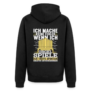 Orgel Organist - Unisex Premium Bio Zip Hoodie - Schwarz - Hinten - Nico (187cm)